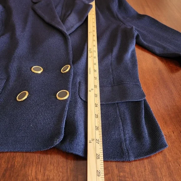 St. John Navy Blue Blazer with Gold Buttons - Picture 15 of 15
